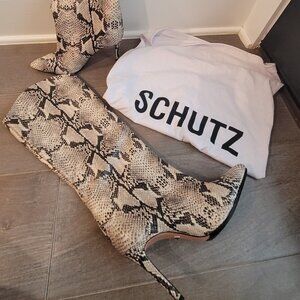 Maryana Snakeskin Knee Boots by Schutz
